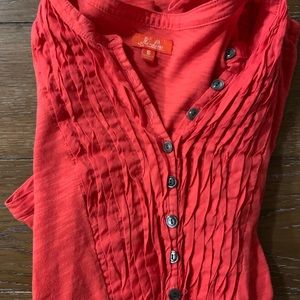Hi-Line small coral 3/4 sleeve top